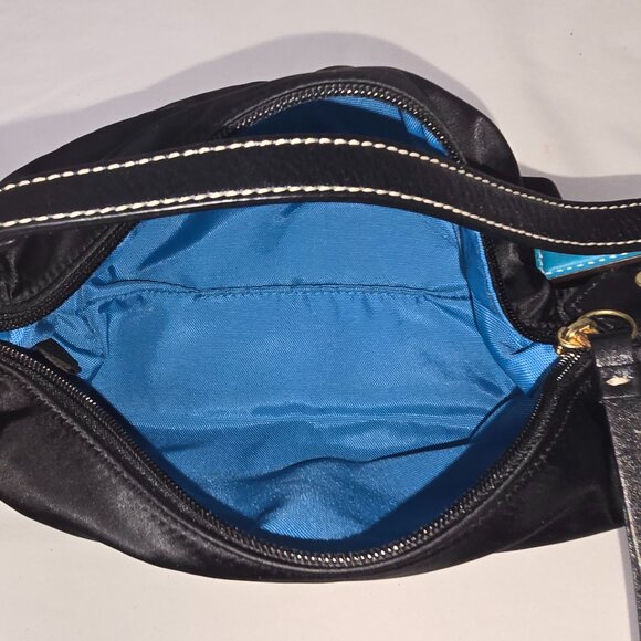 Coach Hamptons Weekend Black Nylon Small Top Handle Zip Pouch Baguette - Picture 7 of 10